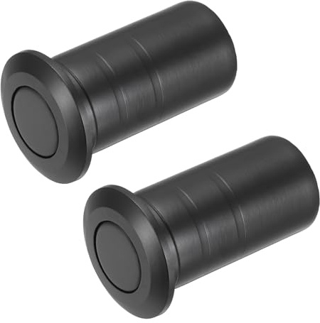 uxcell 14mm/0.55 Door Latch Dust Protector, 304 Stainless Steel Dust-Proof Security Sliding Lock Inserts, Barrel Bolt Lock Accessories for Interior and Outdoor Latch, Black