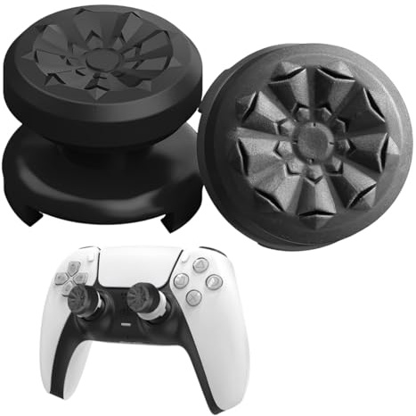Aim Assist Lot de 2 Embouts surélevés pour Manette - Compatible avec/Remplacement pour manettes PS4 et PS5 - Noir
