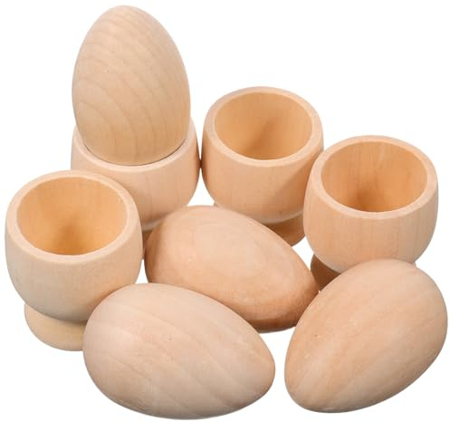 ULDIGI 4 Set di Ornamenti per Vassoi di Uova in Legno Portauova Porta Decorazioni per Uova Giocattolo da Disegno Fai da Te Portauova di Pasqua