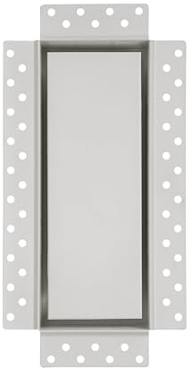 DJC Supply 4 x 10 Trimless Flush Mount HVAC Register, White Paintable Steel, Plaster-in Installation, Air Supply and Return Vent, Upgrade Your Space !
