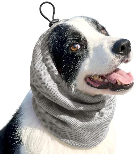 Dog Cooling Bandana,Summer Dog Cooling Collar,Breathable Pet Cooling Collar for dogs,Instant Cooling Neck Wraps Ice Scarf for Outdoor (Grey, S)