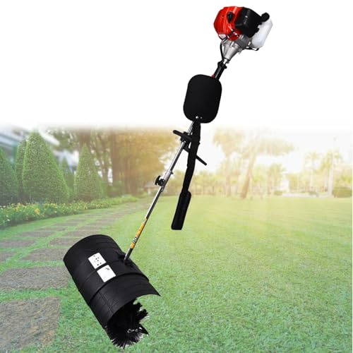 Spazzatrice portatile a gas, motore a 2 tempi da 52 cc, motore 2,3 HP, ideale per la pulizia di foglie e ghiaia, scopa spazzaneve vialetto