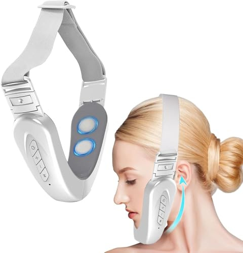 Reductor de Papada Lifting, EMS Masajeador Facial Eléctrico V Cuchillo de Belleza 6 Modos 12 Niveles Intensidad para Dispositivos Tonificantes, Antioxidantes y Reparadores de La Piel
