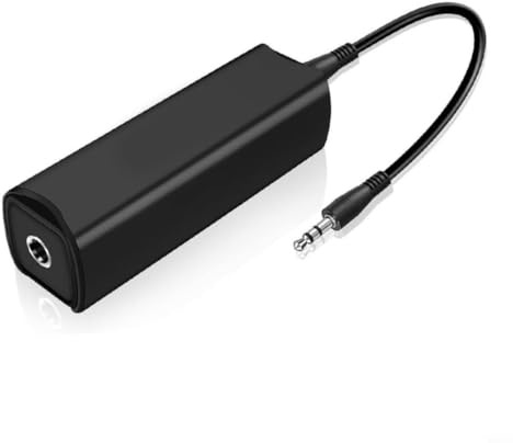 SageFurned Ground Loop Isolator 3,5mm Klinke, Audio Rauschfilter für KFZ Stereoanlage, Entbrummer für Klarer Sound, Schwarz