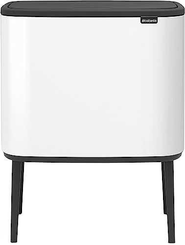 Brabantia 313523 Poubelle, Acier Inoxydable, Blanc, 31.5 x 54 x 68 cm