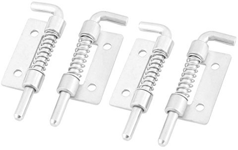 sourcingmap 4pcs Loquet A Ressort Targette A Ressort Verrou de Porte Serrure Pour Meuble Abri Portail Garage Acier inoxydable 2.1pouces Long