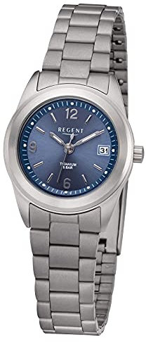 REGENT Damen-Armbanduhr Titan analog Quarz Titanband F-1168