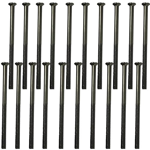 M3.5 x 75mm Long Black Nickel Electrical Socket & Switch Screws, Pack of 20 – Raised Head Slotted Plate Mounting Screw for UK Wall Sockets, Light Switches & Back Boxes (Decorative Visible Fix)