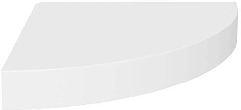 Tidyard Eck Schweberegal Wandregal Eckregalen Regal Wandboard Buchregal Hängeregal DVD CD Regal für Dekos, Wohnzimmer, Schlafzimmer und Büro Weiß 25x25x3,8 cm MDF