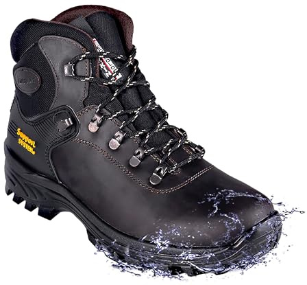 Grisport 10242D26G LONTRA Dakar Vandring Höjd Ankel Botten Gummifoder GRITEX Vattentätt Öljetter Metall Support System, Brun, 43 EU