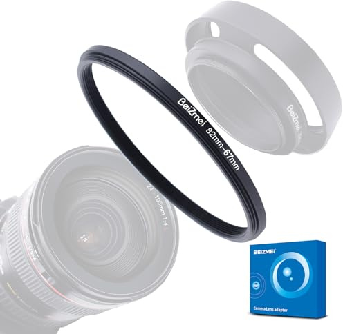 Bague d'adaptation de filtre pour objectif BEIZMEI 82 mm à 67 mm Compatible avec tous les objectifs 82 mm à 67 mm UV ND CPL filtre, Bague de filtre 82 mm à 67 mm
