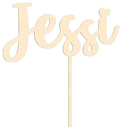 Alsino Cake Topper personalisiert aus Holz mit individuellen Wunschnamen – Tortendekoration, Tortenaufsatz, Name, Geschenkidee, Geburtstag, Vorname, Kuchendeko, Topper Kuchen, individuell