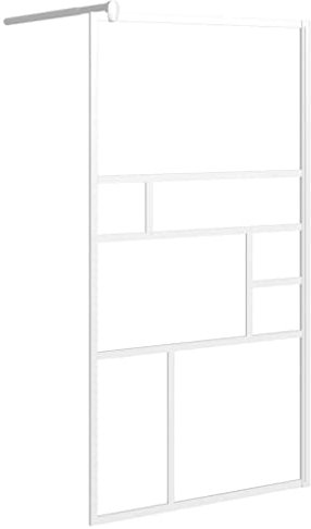 vidaXL Parete per Doccia Walk in 100x195 cm in Vetro ESG Bianco