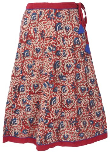 GURU SHOP Jupe d'été ample pour femme, rouge, Einheitsgröße
