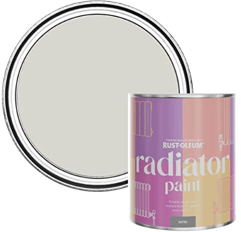 Rust-Oleum, grau Heizkörperfarbe, hitzebeständig, geruchsarm in Seidenglanz Finish - Birke 750ML