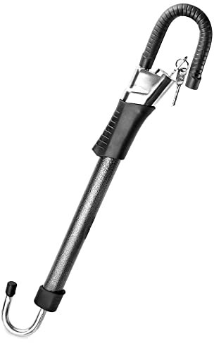 QWORK® Lenkradkralle Verstärkt Anti-Diebstahl Lenkradschloss für Auto Wohnmobil LKW, Einstellbare von 67 auf 81,5 cm