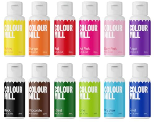 Colour Mill Oil Blend Kickstarter Set/12 | Leuchtende Farben: Yellow, Orange, Red, Hot Pink, Baby Pink, Purple, Black, Chocolate, Forest, Lime, Sky Blue, Royal