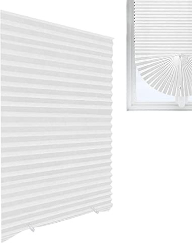 Kasmole - Estor filtrado de luz inalámbrico | Pantalla de Tela Plisada para Ventana, oscurecedor, Bloqueo de luz, Estor Opaco para Dormitorio