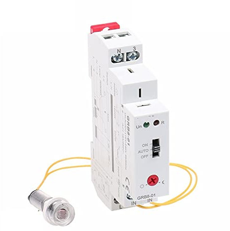 Interrupteur crépusculaire GRB8-01/02 avec capteur AC110V-240V Relais de capteur de lumière de minuterie photoélectrique (Size : GRB8-01 AC110-240V)