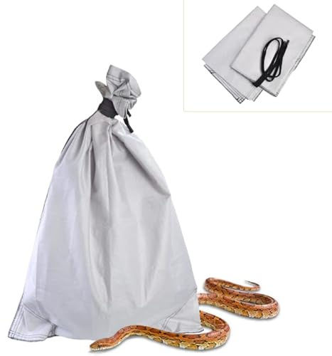 pranovo 2 Pack Cloth Snake Reptile Bag with Bite Free Pouch Corner Drawstring for Capturing Moving Transporting Hunting Catching Snakes Reptiles to Vet or Travel (16x22)