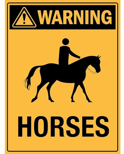 Warnende Pferde Warnschild Blechschild Sicherheitsmarkierung Metallschild Für Draußen Innen 20X30cm