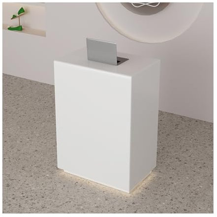 Empfangstheke mit Schubladen,Rezeptionstheke mit Sichtschutz,Empfangstresen mit Leuchten,Verkaufstheke,Büromöbel Rezeptionsmöbe Für Empfangsraum, Lobby, Schönheitssalon, Einzelhandel(Color:Wit,Size:60