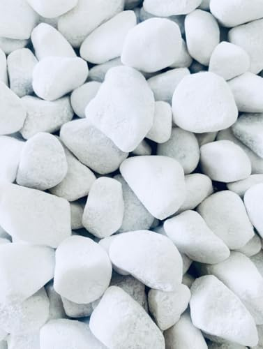 HCommerce Grava decorativa de mármol blanco, piedras naturales para macetas, jarrones, paisajismo, acuarios, casa y jardín, grano 6-9 mm (10 kg)