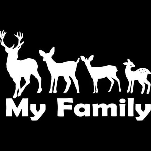 JIFENLI Autoaufkleber 16CM * 9,6CM Familie Jagd Hirsch Bock Baby Rehkitz Vinyl Aufkleber Auto Aufkleber Auto Aufkleber Zubehör Auto Styling Schwarz Splitter