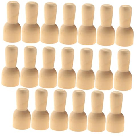 SEWACC 20stücke Unbemalte Holzpuppen Kreatives Bastelset Für Junge Mädchen Für Malprojekte Tischdekoration Aus Massivem Holz Handgemachte Bastelspielzeuge Naturfarbe