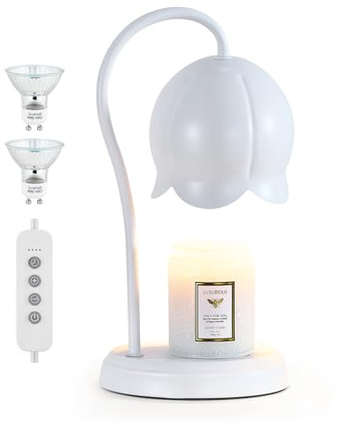 GyroVu Candle Warmer Lamp, Dimmable Candle Wax Melter Lamp for Home Decor, Light with 2H/4H/8H Timer, Idea Gift for Girls Mom(2 Bulbs Included)