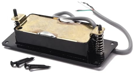 ifundom Kupfergehäuse Gitarren Tonabnehmer Humbucker mit Hoher Ausgangsleistung und Klassischem Warmem Klang für Gitarre und Bass in Schwarz Inklusive Montagezubehör