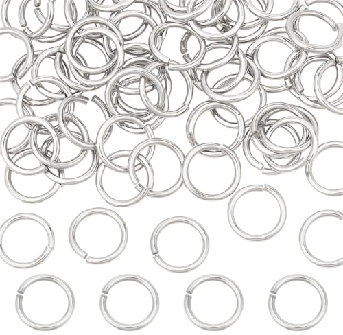 HOBBIESAY 60Pcs Open Jumps Rings 12mm Stainless Steel Round Connector Rings Metal Link O Ring Connectors for DIY Bracelet Necklaces Earrings Jewelry Making Findings
