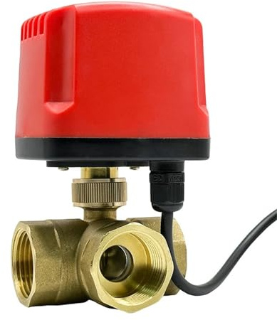 1/2 3/4 1 1-1/4 1-1/2 Zoll 3-Wege IP65 motorisierter Kugelhahn 3-Draht 2 Steuerung T/L Typ Messing elektrischer Kugelhahn 1St(1-1/4,T TYPE_12VDC)