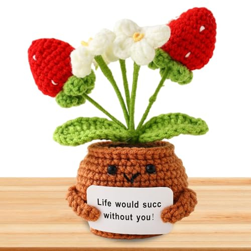 Pflanze Zur Emotionalen Unterstützung - Blumen Zur Emotionalen Unterstützung, Lustiges Blumen-Plüsch-Positiv-Häkeln | Häkelpflanzen, Emotionale Unterstützung Für Schreibtische, Bücherregale