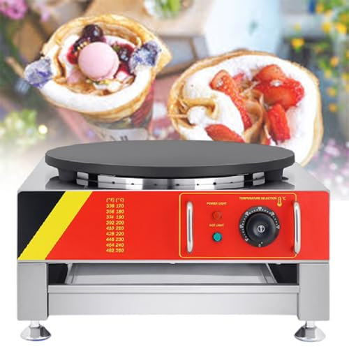 Macchina Per La Cottura Di Pancake Da 16 Padella Per Crepes Elettrica Antiaderente Piastra Riscaldante Singola Temperatura Regolabile 50-300℃ (122-572℉),110V