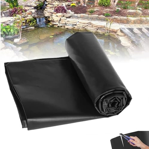 Strapazierfähige schwarze flexible Fischteichfolie, 6 x 11,5 m, wasserdichte Teichfolie für kleine Teiche, Bachläufe, Springbrunnen und Hangschutz, langlebig und vielseitig