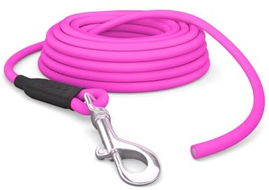 5m Schleppleine Hunde, Wasserfeste Hundeleine Rundleine ohne Schlaufe, Sichere Freilauf-Trainingsleine pink, bis 35kg