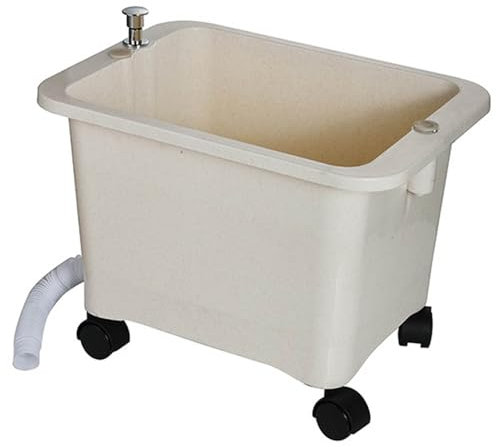 Cubo rectangular de plástico portátil para fregona con grifo, fregadero utilitario, tina de lavandería para limpieza de suelos de baño/trapeador húmedo