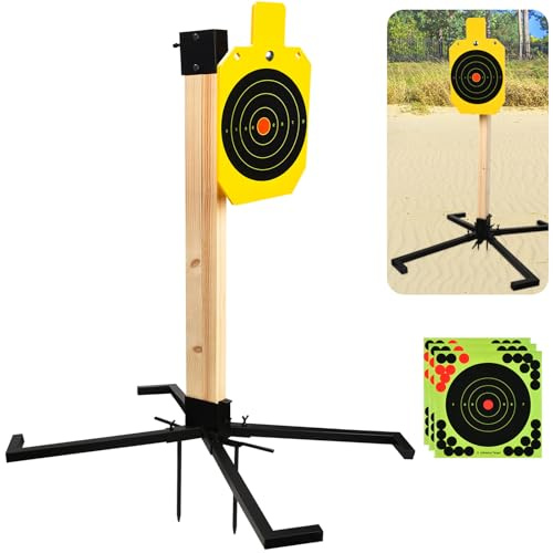GADFISH 7 x 12 AR500 Steel Target, 3/8 Inch Thick Target Stand System, Steel Hostage Target with 2x4 Upgraded Target Stand Base, Steel Shooting Target Stand Complete Kit for Shooting Outdoor