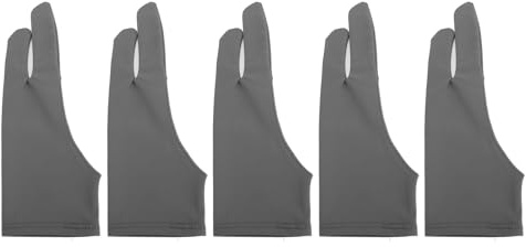 Zeichenhandschuhe, linke und rechte Hand, Künstlerhandschuhe, verschleißfest, schweißresistent, Zwei-Finger-Handschuhe zum Malen, Zeichnen und Schreiben, Größe L, 5 Stück