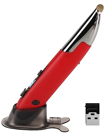 Dioche Voice Input Mouse, 2.4G Mouse Pen 4 Keys Vertical Moving Speed Speed Digital Pen for PC Laptop Notebook Computer (Red)