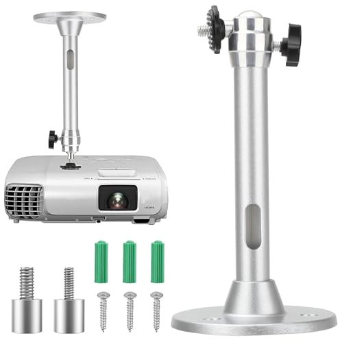 Binnan Support de Plafond Videoprojecteur, Support Videoprojecteur Plafond, Support de Projecteur Plafond, Universel Support de Mini Projecteur Mural au Plafond, Rotation à 90° 360°