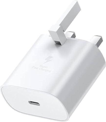 Galaxy A37 / A36 / A36 5G Charger Plug [25W] Super Fast Charger Plug | USB Type C Fast Charger Plug For Samsung Galaxy A37 5G/ A36 5G High Speed Adapter UK 3 Pin Mains Quick Wall Phone Compatible