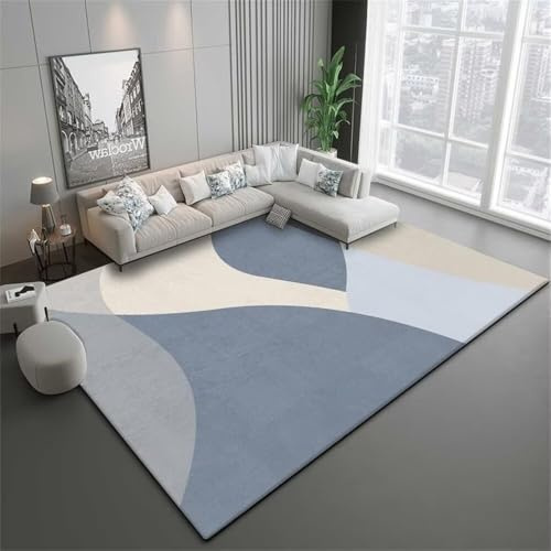 RUGMRZ Alfombras Alargadas Alfombra Lavable Salon tapete Cocina 60x120CM BLU alfonbras de Rectangular Gris para Sala Estar Pasillo Antideslizante