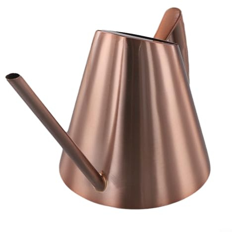 Annaffiatoio in acciaio inox con beccuccio lungo, annaffiatoio per piante, ugello sottile, aspetto liscio per bonsai, fiori, giardinaggio e serre (rame da 400 ml)
