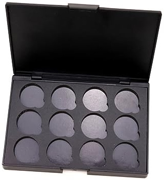 SAFIGLE Leere Magnetische Lidschattenpalette Aus Kunststoff Mit Löchern Diy-kosmetiketui Für Puder Und Foundation Schwarz