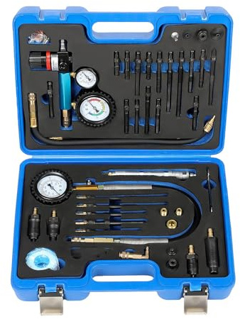 GEARMONSTER Probador de compresión profesional para motores de pérdida de presión, compatible con motores diésel y gasolina, comprobador de pérdida de presión