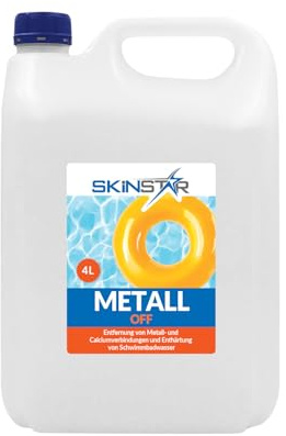 SkinStar El metal Ex para piscina elimina el metal y la cal reduce la dureza total y proporciona agua cristalina (4 l)