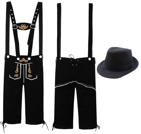 Braun Kurze Lederhose Herren Mit Hosenträger Und Trachtenhut Für Oktoberfest Outfit Trachtenhose Trachtenlederhosen Trachtenjeans Lederhosen Für Tracht Trachtenlederhose Trachtenmode Trachtengürtel Xl