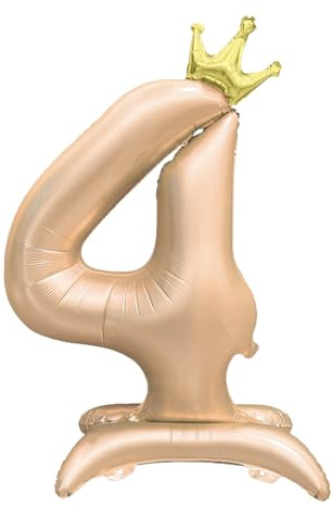 Palloncino in foil gonfiabile numero 4 elio palloncino in pellicola numeri palloncino XXL pellicola beige palloncino 4° compleanno 106cm/42inch